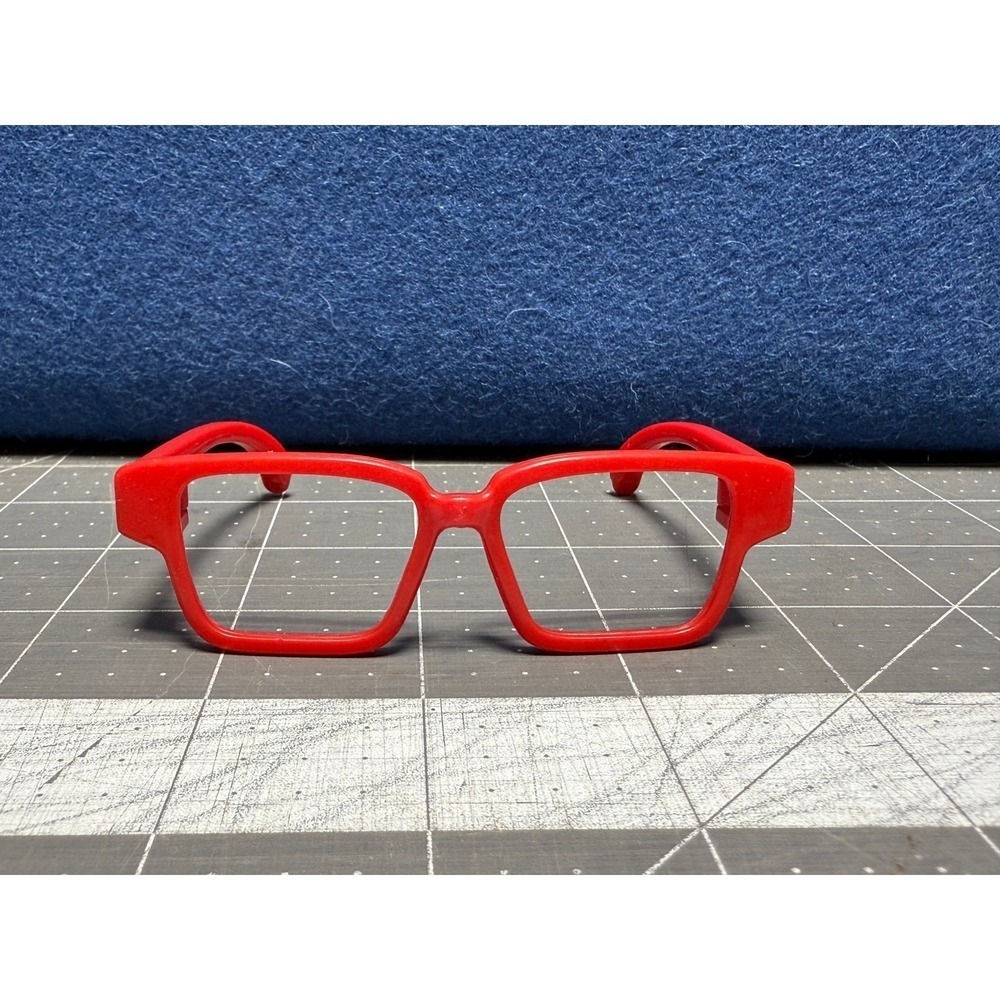 Doll Size Plastic Red Eyeglasses No‎ Lens